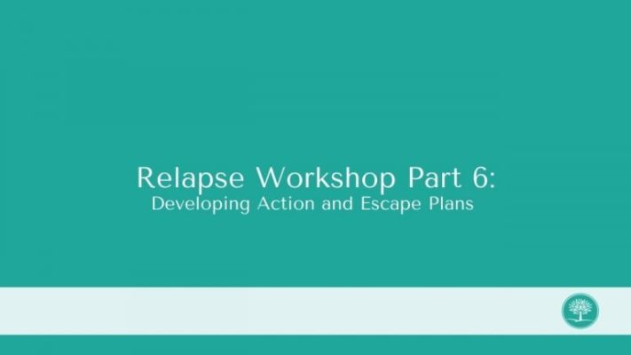 a green background with the words release workshop part 6 developing action and escape plans.